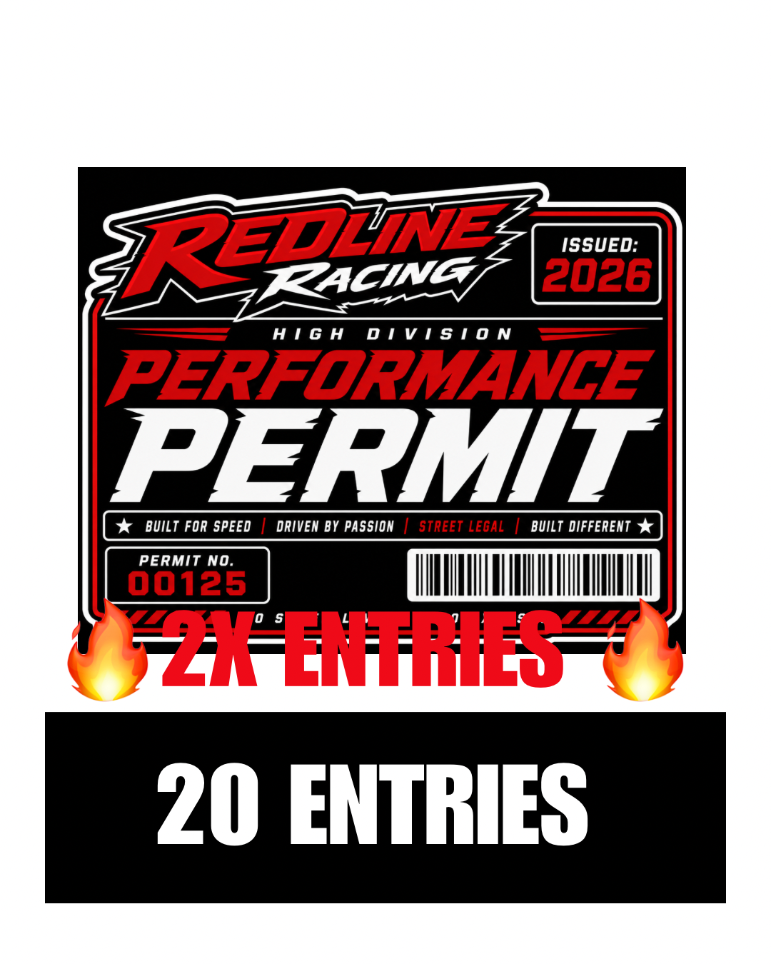 REDLINE RACING PERMIT STICKER
