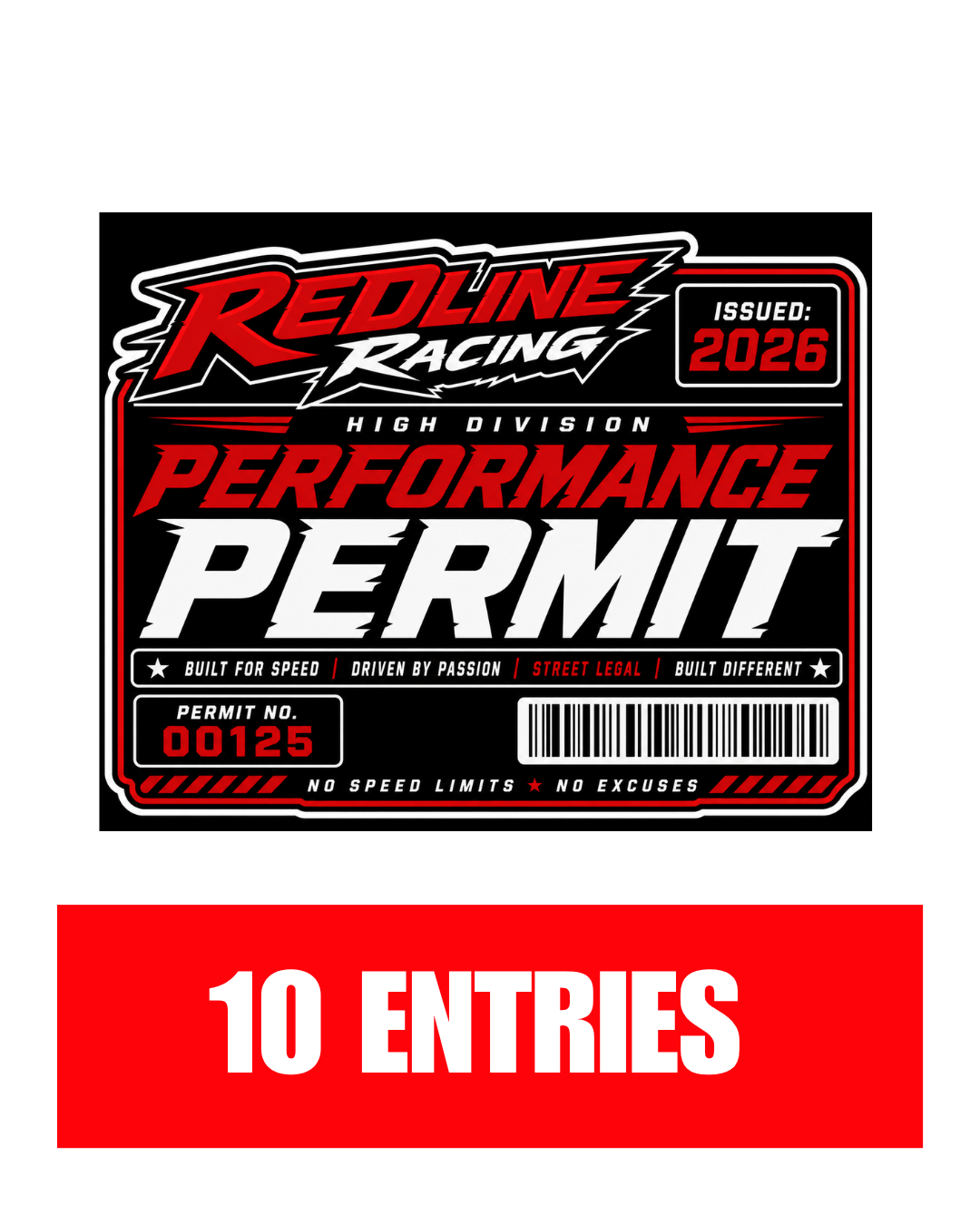 REDLINE RACING PERMIT STICKER